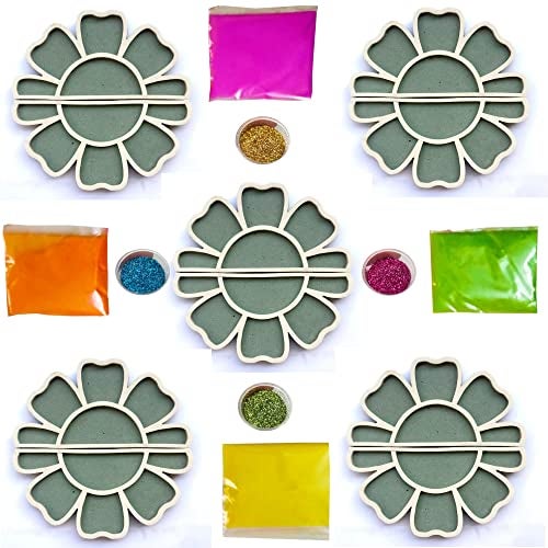 The Brown Box 3 D Rangoli Making kit,Rangoli Stencils,Rangoli Stickers,Rangoli mat,Floating Rangoli,Pooja Decoration Items,Pongal Decoration - Image 1