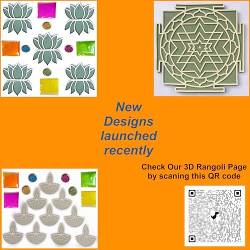 The Brown Box 3 D Rangoli Making kit,Rangoli Stencils,Rangoli Stickers,Rangoli mat,Floating Rangoli,Pooja Decoration Items,Pongal Decoration - Image 5
