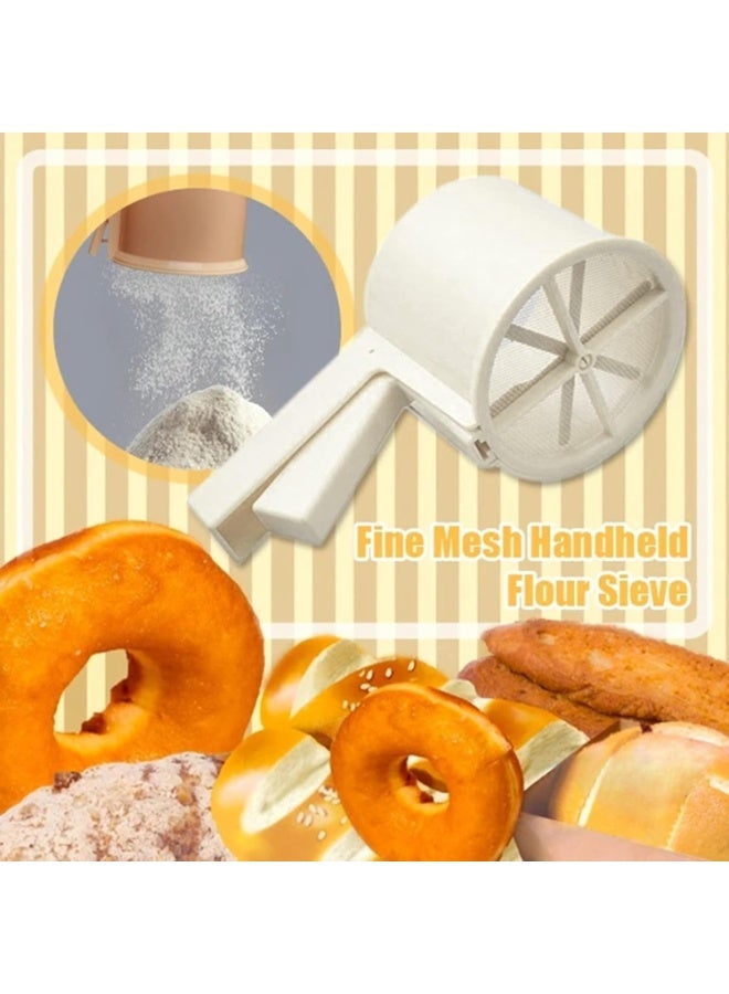 Double-Layer Fine Mesh Flour Sifter – One-Hand Press Baking Sieve for Flour, Powdered Sugar & Cocoa, Easy Crank Sifter for Cake Decorating & Professional Baking - Image 5