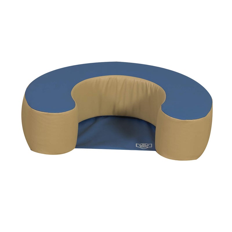 Children's Factory Woodland Sit Me Up, Foam Newborn Lounger, Indoor Soft Play Floor Pillow, Infant Support Seat, Preschool/Daycare Use, Blue/Tan