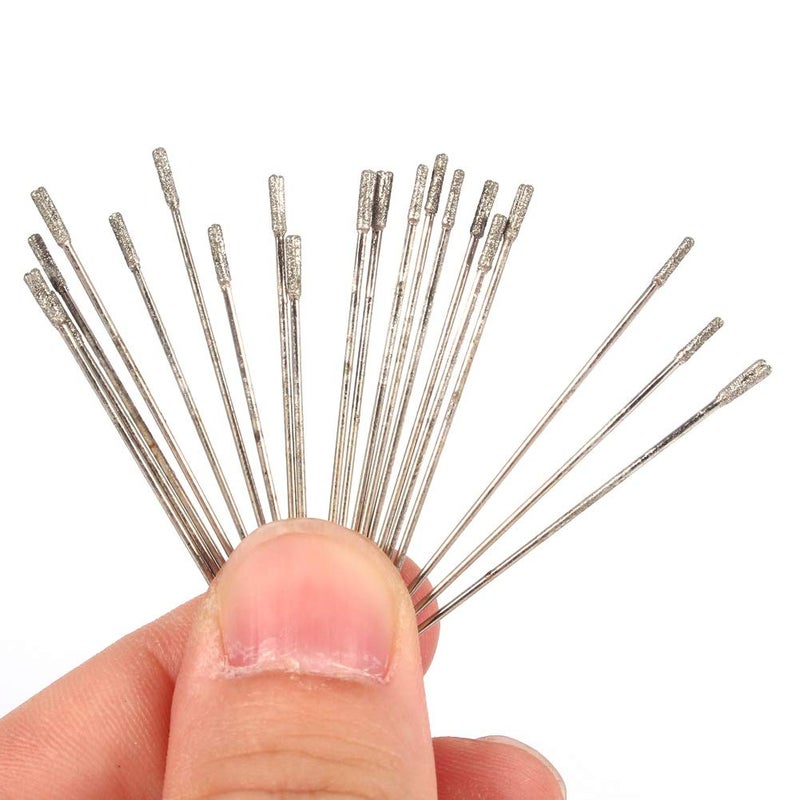 Nikou Lapidary Drill Bit - 1mm Diamond Coated Lapidary Drill Bits, Solid Bits Needle, Agate Drill Bit for Jewelry Agate 20pcs/pack - Image 2