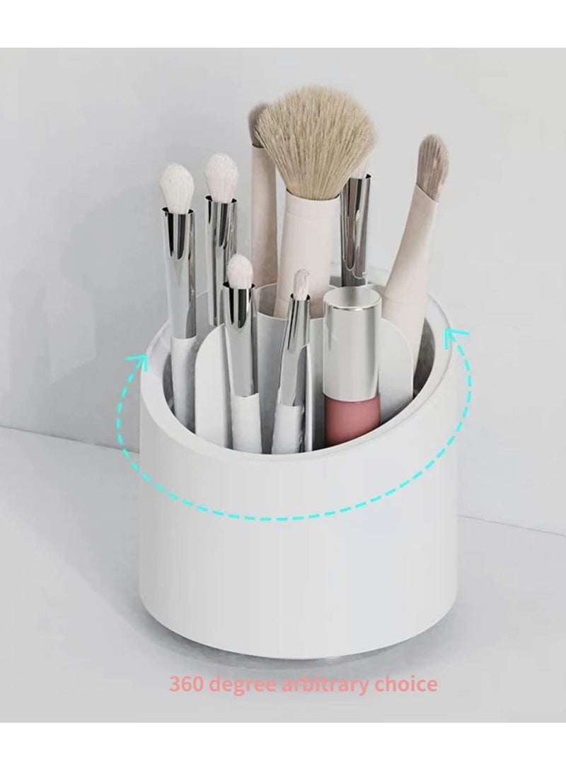 Excefore Makeup Brush Holder, 360 Rotating Makeup Organizer, Clear Makeup Display Cases Organizer for Vanity Organizers Brush Storage (Blue) - Image 5