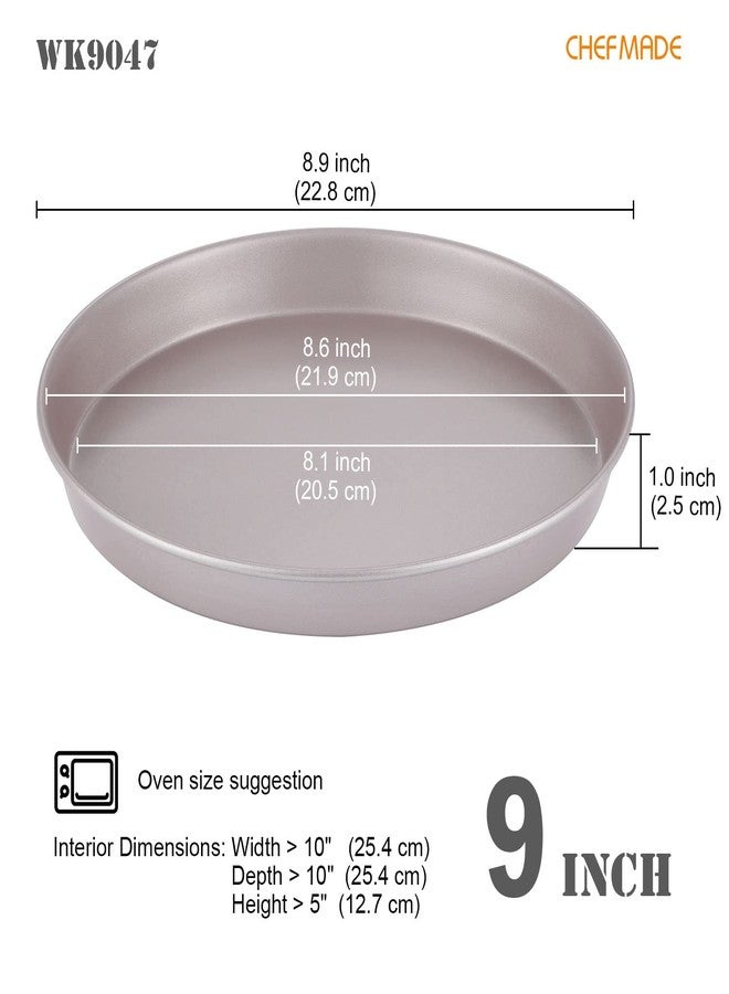 CHEFMADE Pizza Pan, 9-Inch Non-Stick Pancake Bakeware for Oven Baking (Champagne Gold) - Image 2