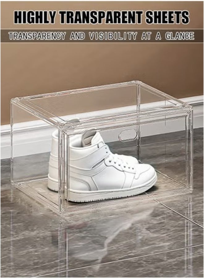 Generic Shoe box storage box, transparent, home use shoe cabinet, shoes, sneakers, magnetic, side-opening, single-layer shoe rack, display cabinet, dormitory, dust-proof - Image 1