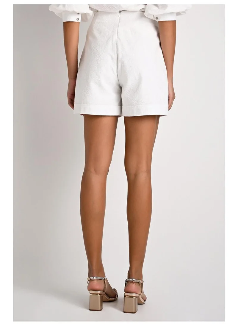 Carmen Steffens Shorts with Martingale Detail Off-White