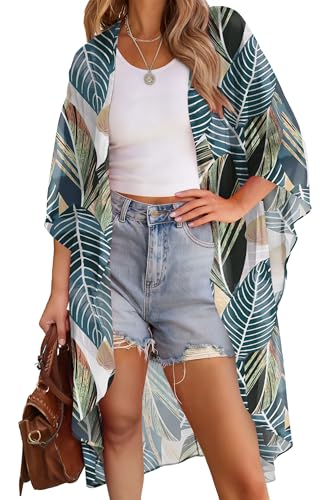 OFEEFAN Hawaiian Outfits for Women Swimsuit Cover Up Beach Vacation Essentials Spring Fashion Women Print 06 XL - Image 1