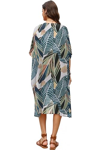 OFEEFAN Hawaiian Outfits for Women Swimsuit Cover Up Beach Vacation Essentials Spring Fashion Women Print 06 XL - Image 5