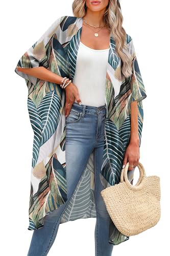 OFEEFAN Hawaiian Outfits for Women Swimsuit Cover Up Beach Vacation Essentials Spring Fashion Women Print 06 XL - Image 2