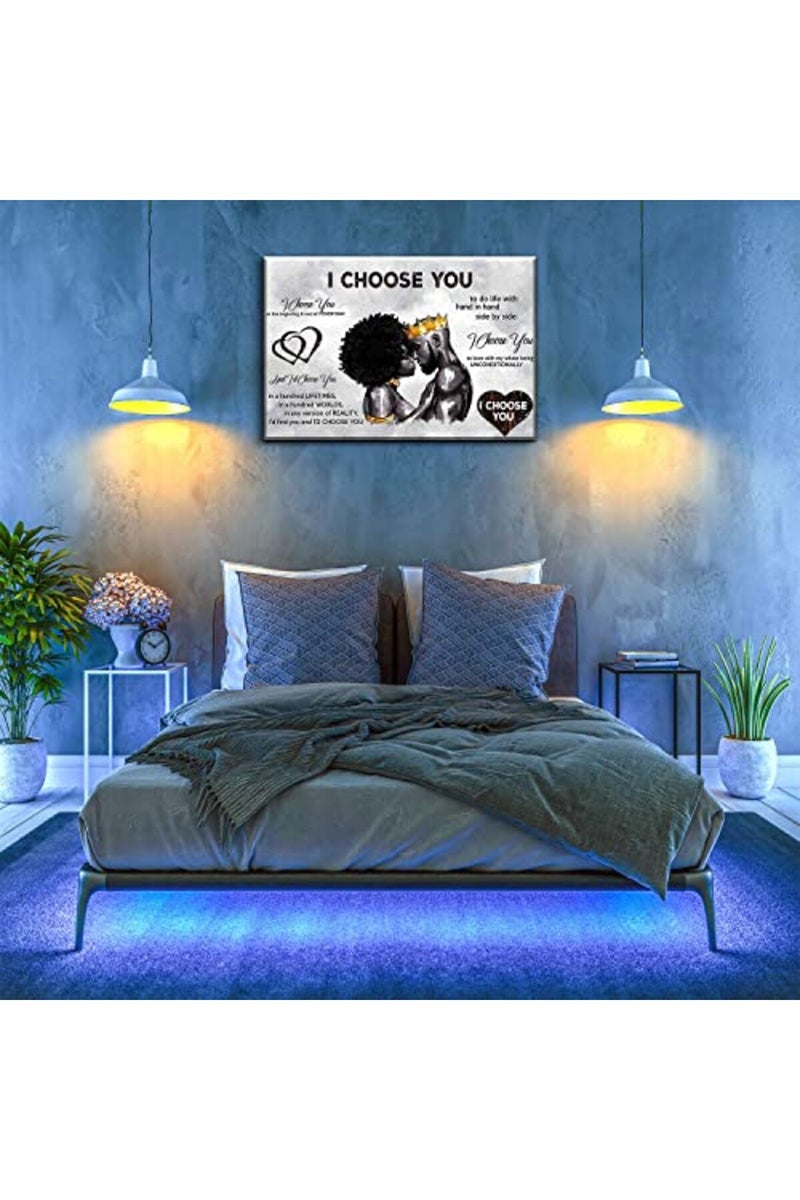 AKOTAC I Choose You Black Couple Canvas Art - Image 4