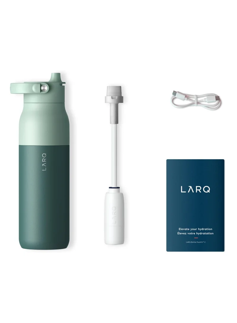 LARQ LARQ Bottle PureVis 2 1L - Self-Cleaning Water Bottle + App Hydration Tracking, Insulated Stainless Steel Water Bottle | Reusable & Travel Friendly, 1-Year Warranty, Eucalyptus Green