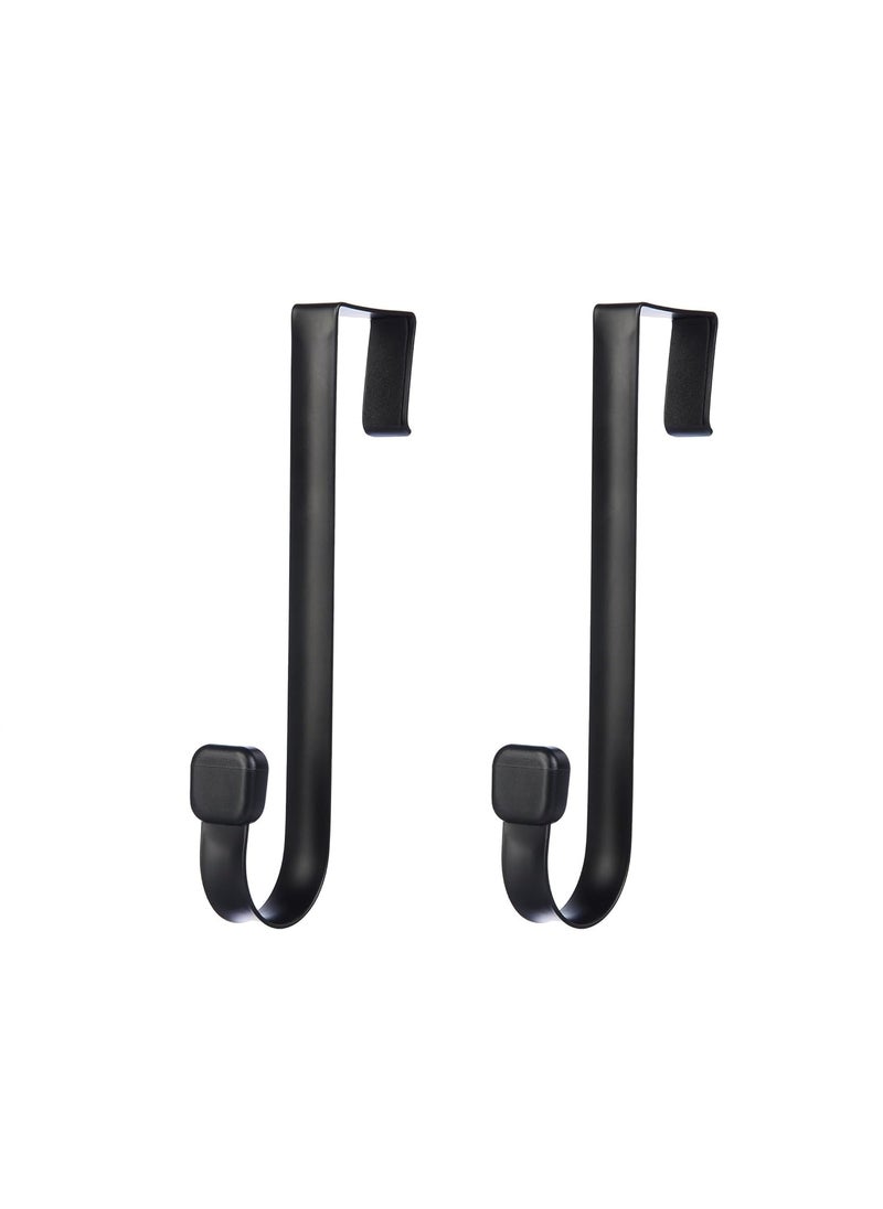 Konquer TimeS Konquer TimeS Heavy Duty Carbon Steel Over The Door Hook HangerNo Drilling Required with Rubber Grip Pack of 2  - Image 1