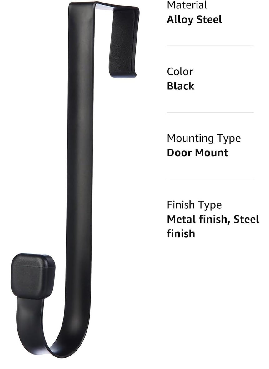 Konquer TimeS Konquer TimeS Heavy Duty Carbon Steel Over The Door Hook HangerNo Drilling Required with Rubber Grip Pack of 2  - Image 3