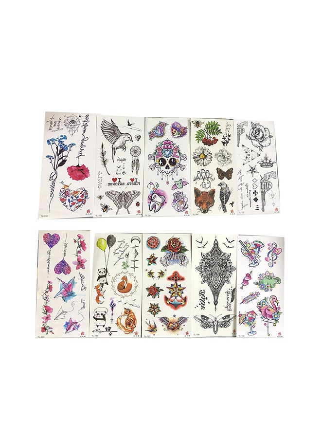 نيبمينينت مجموعة ملصقات تاتو مؤقت مكونة من 10 قطع متعدد الألوان - Image 1