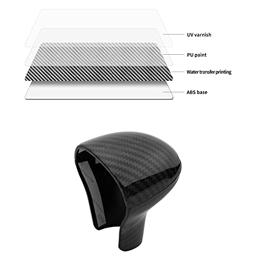 LDYFC Sport Style Gear Shift Knob Cover Sticker Head Trim for Au-di A4 A5 A6 S6 A7 S7 Q5 Q7 (ABS with Carbon Fiber Pattern) - Image 2