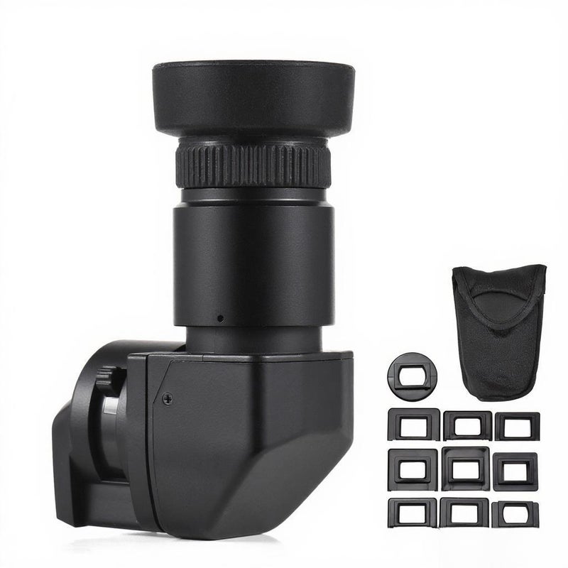 Camera Viewfinder 1.25X/ 2.5X Magnification Right Angle Viewfinder with 10 Mounting Adapters Replacement for Canon Nikon Pentax Olympus Leica Fujifilm DSLR Camera - Image 1
