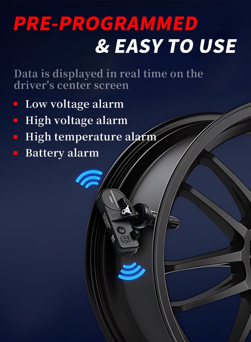 LUCKIER 315MHz TPMS Sensor, 4-Pack TPMS Sensors with EL-50448 TPMS Tool, for Universal Series Vehicles (with Metal Tire Cover)  - Image 4