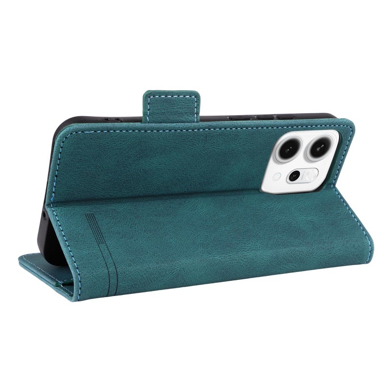 erorex For OPPO Reno14 F 5G / 4G Magnetic Clasp Leather Phone Case(Green) - Image 5