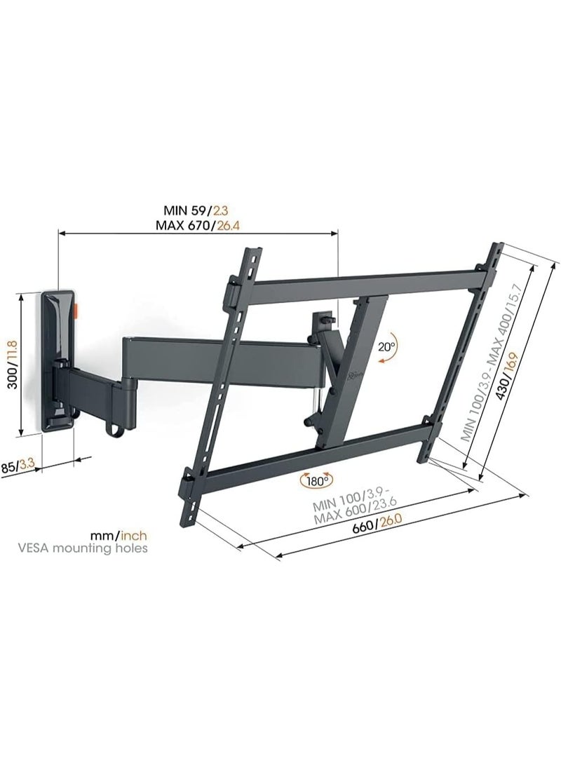 Vogel's TVM 3645 Swivel TV Wall Mount Bracket for 40-77 Inch TVs, Holds TVs Up To Max. 35 kg, Swivels Up To 180° Full Motion TV Mount Max. VESA 600x400, Universal Compatibility - Image 2