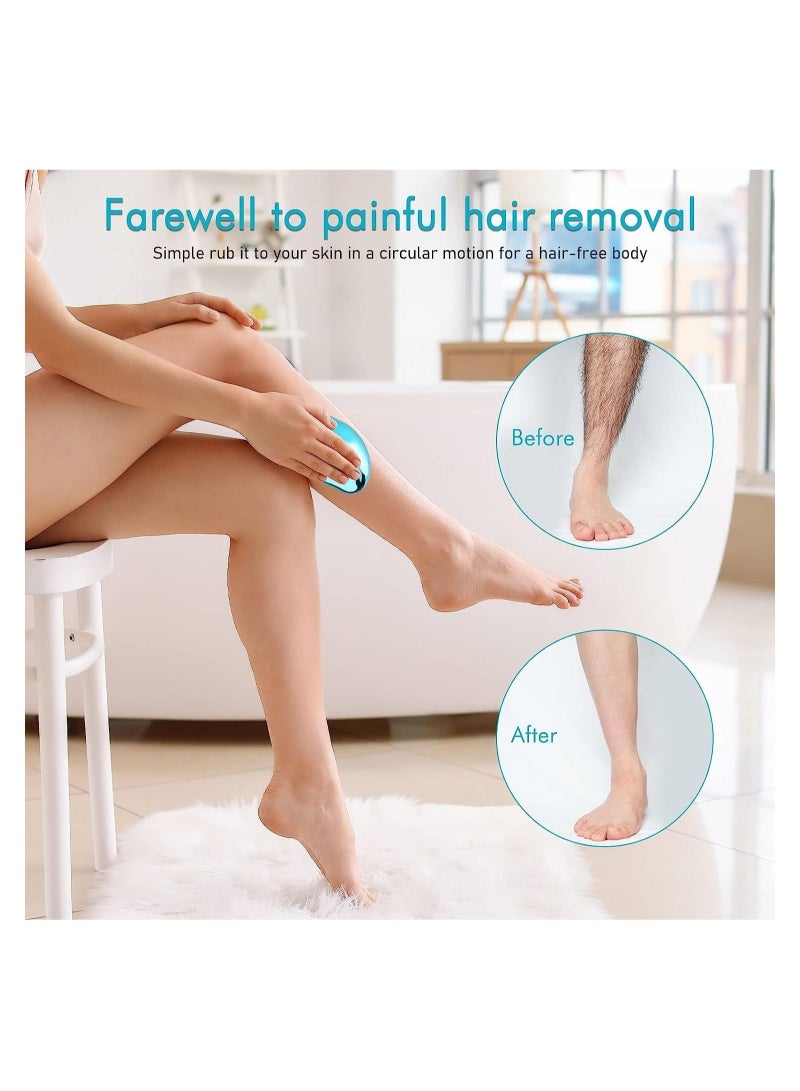 أداة إزالة الشعر بدون ألم للذراعين والساقين والظهر سريعة وسهلة تقشير كريستال ممحاة الشعر للرجال والنساء - Image 4