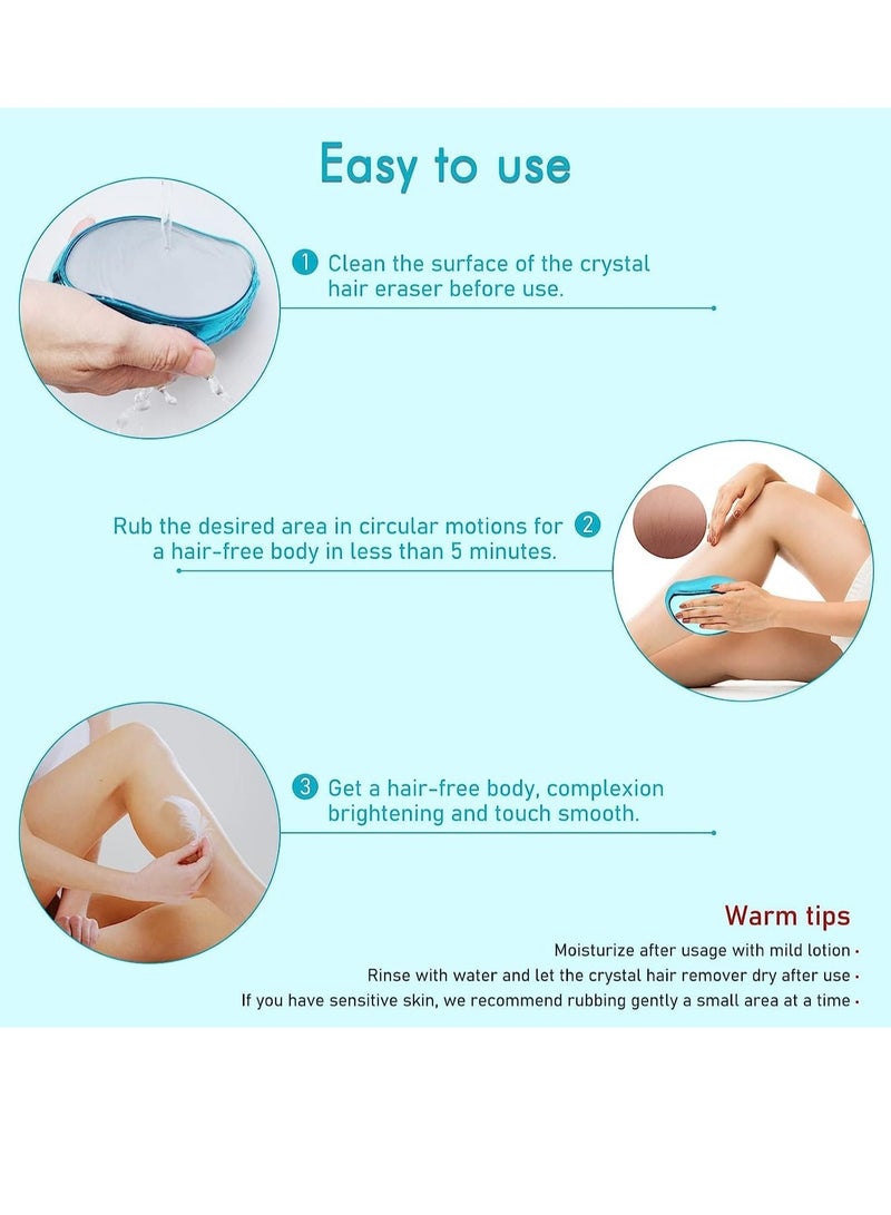 أداة إزالة الشعر بدون ألم للذراعين والساقين والظهر سريعة وسهلة تقشير كريستال ممحاة الشعر للرجال والنساء - Image 5