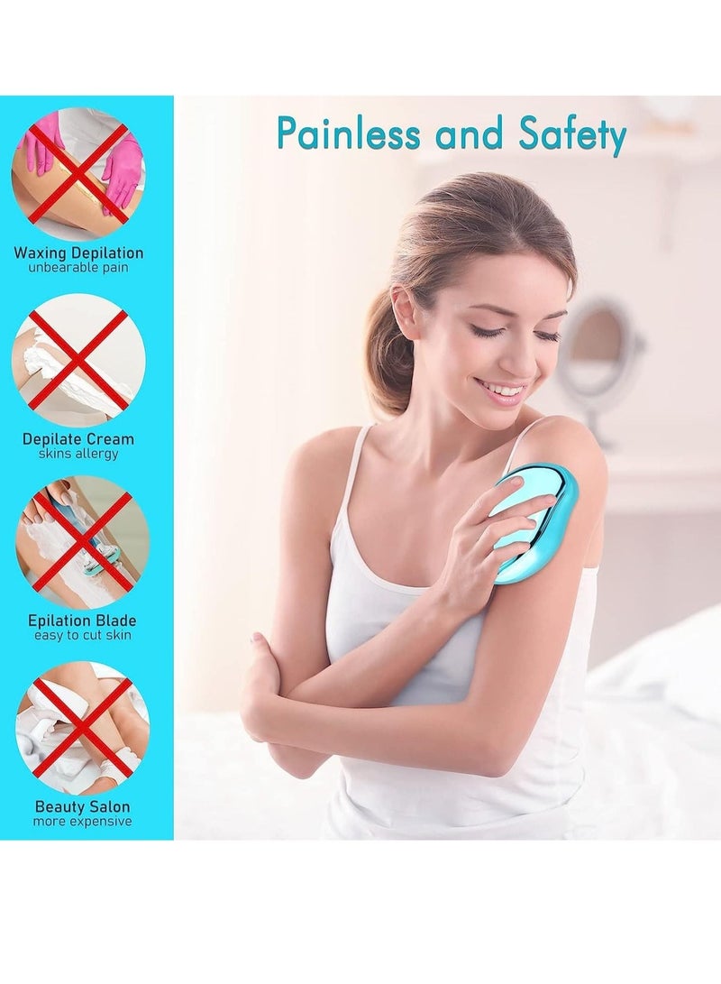 أداة إزالة الشعر بدون ألم للذراعين والساقين والظهر سريعة وسهلة تقشير كريستال ممحاة الشعر للرجال والنساء - Image 3