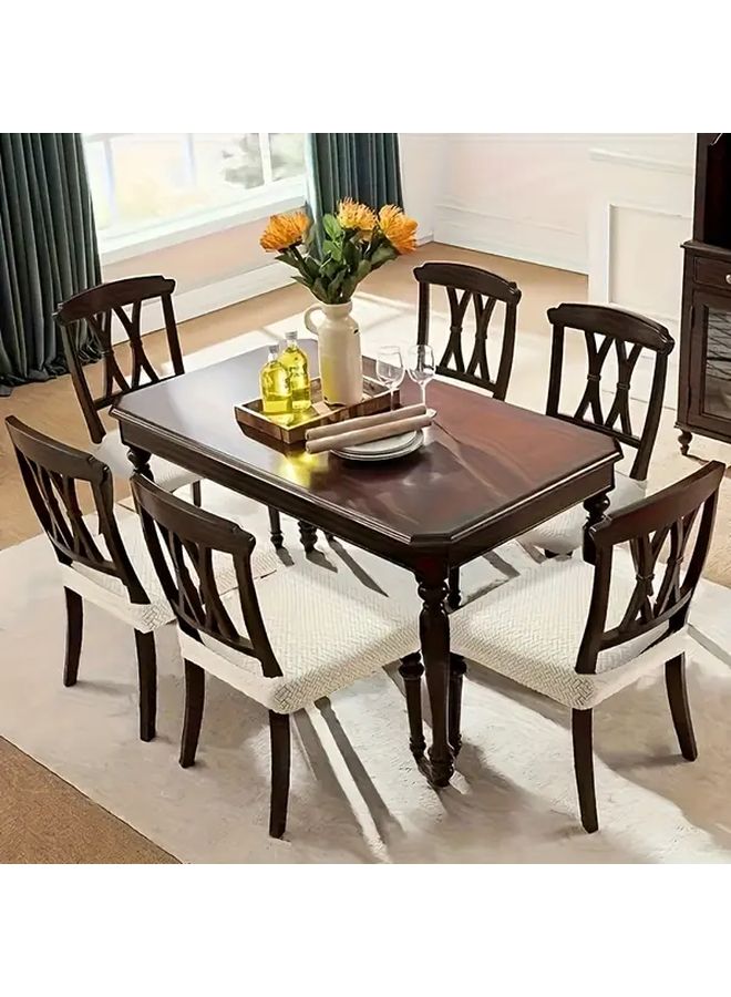 4pcs Gray Modern Chair Covers Machine Washable Durable Fabric Geometric Pattern - Image 5