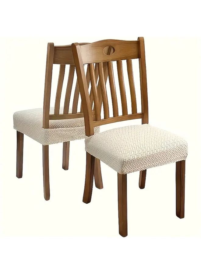 4pcs Gray Modern Chair Covers Machine Washable Durable Fabric Geometric Pattern - Image 4