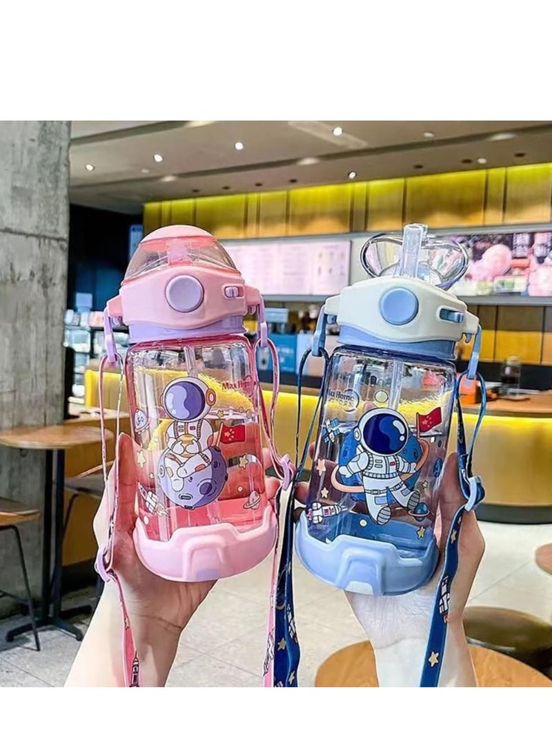 MIXDE Kids Water Bottle with Straw,Toddlers Reusable Travel Water Bottle BPA-Free Leak-Proof Drinking Bottle for School Kids Girls Boys - Image 2