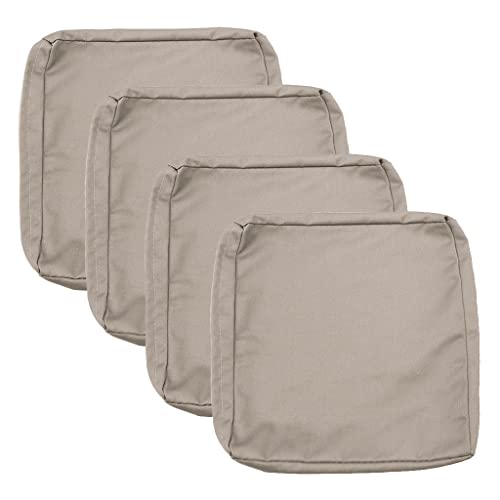 Sqodok Patio Cushion Covers 24x24 Waterproof Outdoor Cushion Covers for Patio Furniture 4Pack Patio Cushion Slicovers Replacement Outdoor Seat Cushion Slip Cover for Wicker Chair, Tan - Image 1