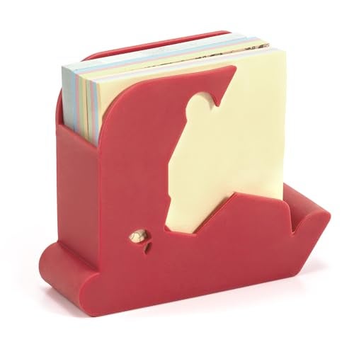 Li & Zhao Li&Zhao Bear Sticky Note Holder - Cute Post It Note Dispenser Memo Dispenser Pen Holder Sticky Note Dispenser Post It Note Holder Notepad Holder for Desk School Office(Red) - Image 1