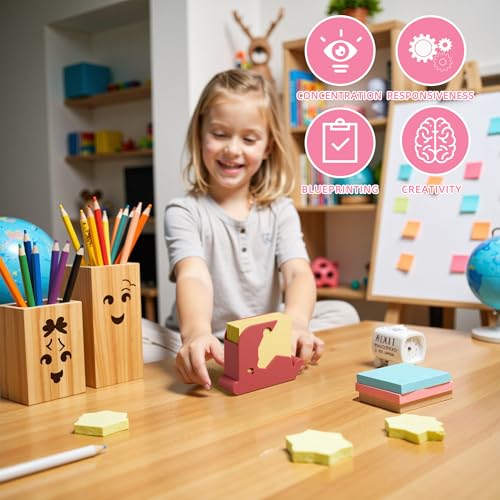 Li & Zhao Li&Zhao Bear Sticky Note Holder - Cute Post It Note Dispenser Memo Dispenser Pen Holder Sticky Note Dispenser Post It Note Holder Notepad Holder for Desk School Office(Red) - Image 3