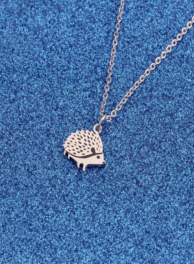 WUSUANED Cute Animal Necklace Hedgehog Pendant Necklace Hedgehog Charm Jewelry For Women Hedgehog Lover Gifts (Hedgehog charm necklace) - Image 4