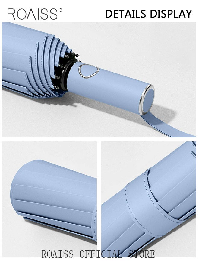 roaiss Unisex Full Automatic Umbrella Rain and Shine Dual Use Large Reinforced Thickened Portable Arc Umbrella for UV Protection Strong Rain Resistant and Windproof Parasol - Image 5