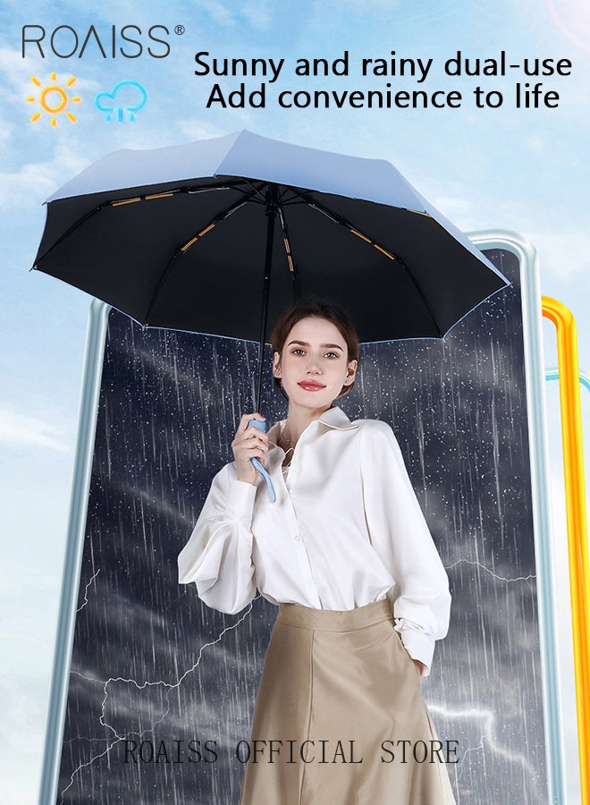 roaiss Unisex Full Automatic Umbrella Rain and Shine Dual Use Large Reinforced Thickened Portable Arc Umbrella for UV Protection Strong Rain Resistant and Windproof Parasol - Image 2
