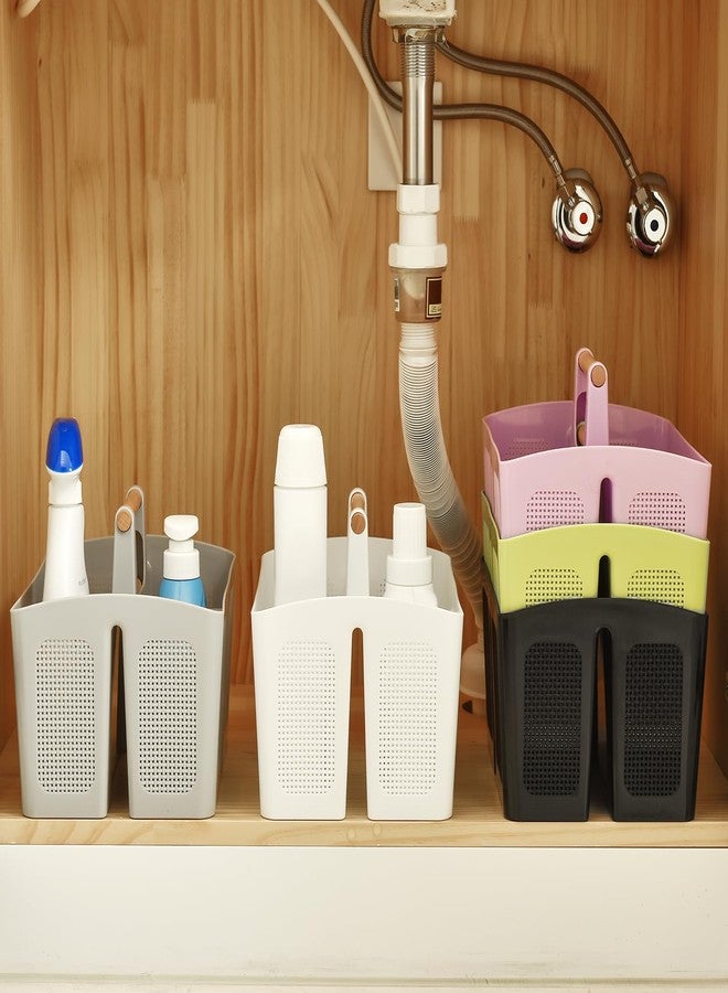 ALINK Portable Shower Caddy Basket with Compartments, Plastic Divided Cleaning Caddy Organizer Storage Tote with Handle for Bathroom, College, Dorm Room Essentials, Black - Image 5