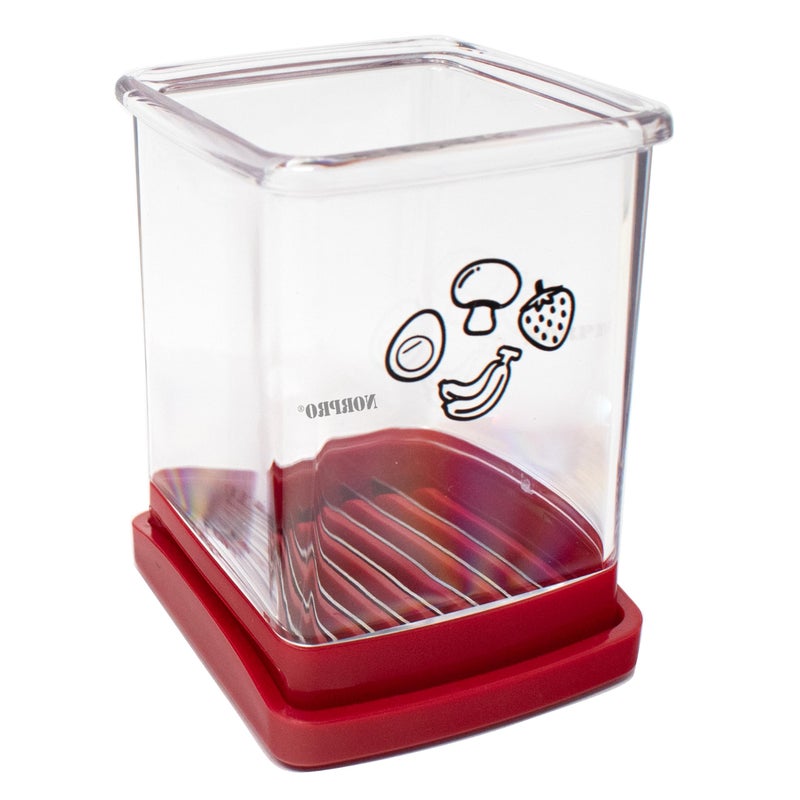 Norpro Speed Slicer with Push Plate, Red, 3"L x 3"W x 4.25"H - Image 1