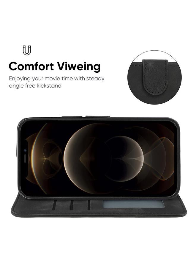 Zaboon Case For iPhone 12 Pro Max Skin Feel Geometric Lines Leather Phone Case - Image 4