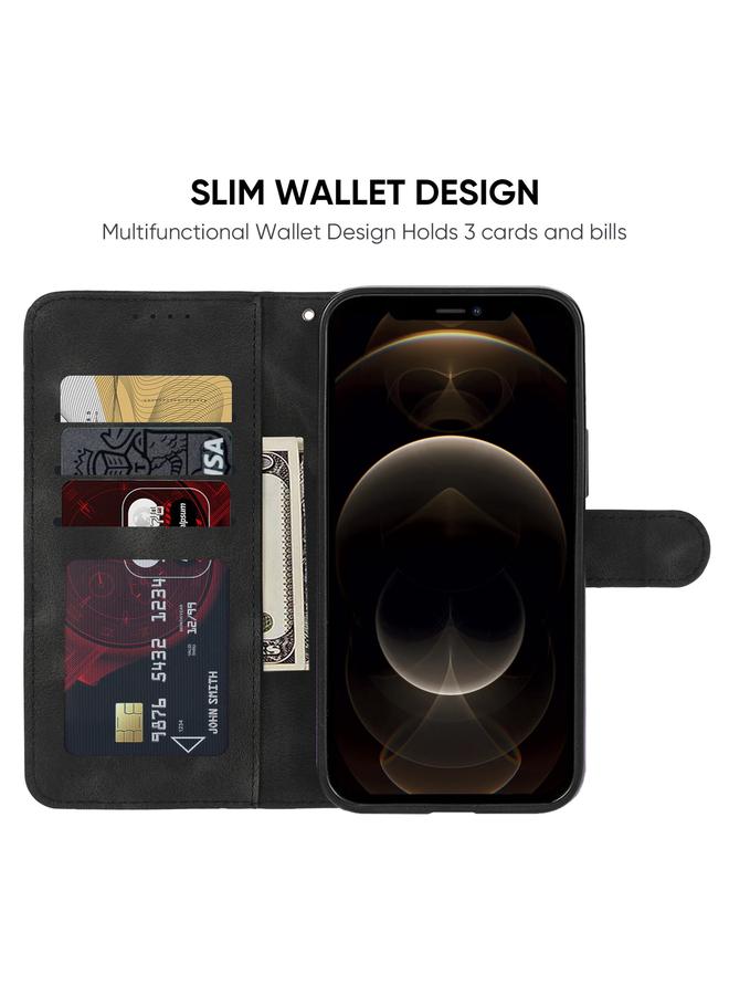 Zaboon Case For iPhone 12 Pro Max Skin Feel Geometric Lines Leather Phone Case - Image 3