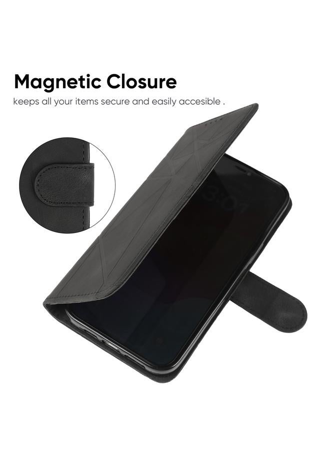 Zaboon Case For iPhone 12 Pro Max Skin Feel Geometric Lines Leather Phone Case - Image 5