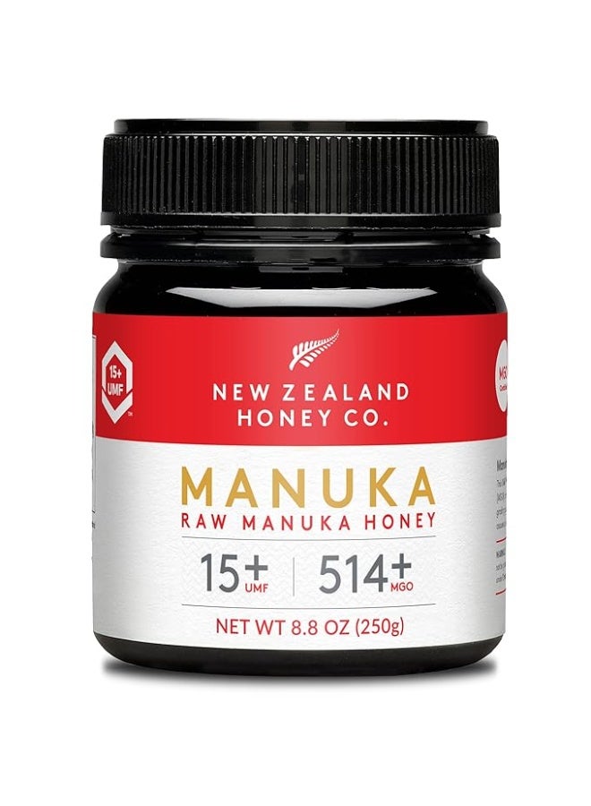 New Zealand Honey Co. Raw Manuka Honey UMF 15+ | MGO 514+ – 250g (8.8oz) – Certified UMF/MGO – 100% Pure Monofloral Honey – Premium Grade from New Zealand - Image 1