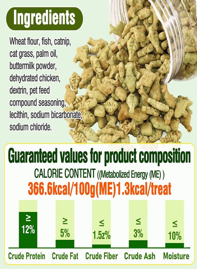 HavenJanny 13.4oz/380g Cat Grass Treats, Cat Dental Treats Hairball Control, Chicken Catnip Cats Grass Flavor, Cats Treat Snacks Biscuits for Teeth Cleaning Training - Image 4