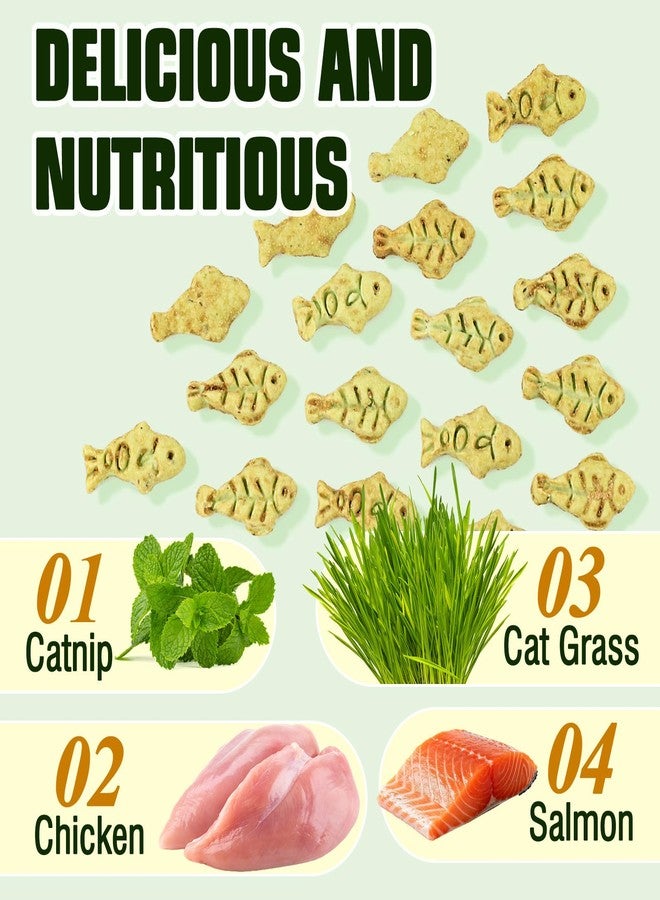 HavenJanny 13.4oz/380g Cat Grass Treats, Cat Dental Treats Hairball Control, Chicken Catnip Cats Grass Flavor, Cats Treat Snacks Biscuits for Teeth Cleaning Training - Image 2
