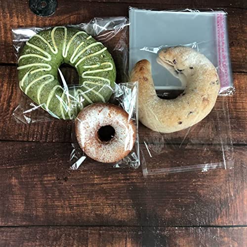 Zittop 5 x 5 + 1" BG + 1-1/2" Lip Clear Plastic Cookie Bag - Self Seal (100 Bags) - Image 3