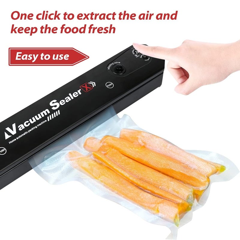 Nikrim2in1 Electric Vacuum Sealer for Food Storage Home Automatic Packing Sealing Machine Household Kitchen Fresh Keeping food sealer Dry Moist Air sealing system with 10 food Bags Black1Pcs - Image 3