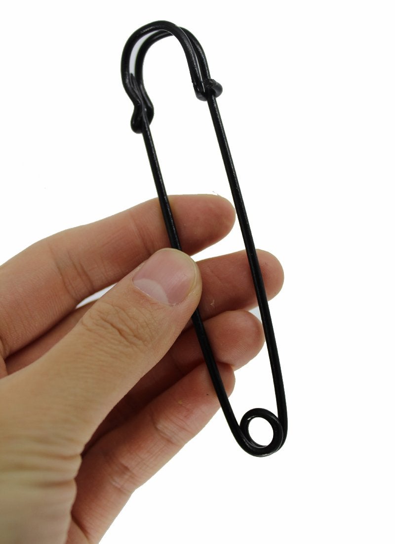 BESTCYC 10pcs Black Safety Pins Extra Large 10.1cm x 22mm Heavy Duty Stainless Steel Safety Pins for Blankets, Skirts, Kilts, Knitted Fabric,Crafts - Image 5