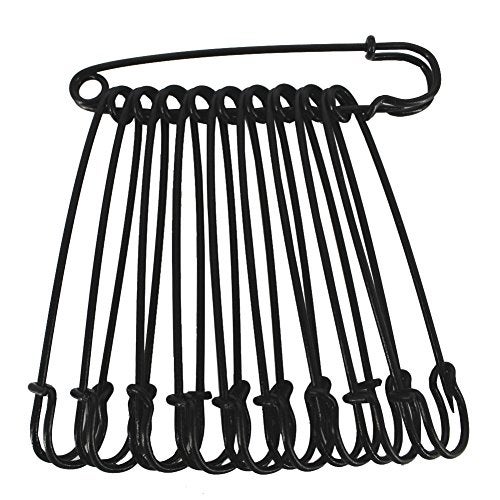 BESTCYC 10pcs Black Safety Pins Extra Large 10.1cm x 22mm Heavy Duty Stainless Steel Safety Pins for Blankets, Skirts, Kilts, Knitted Fabric,Crafts - Image 3