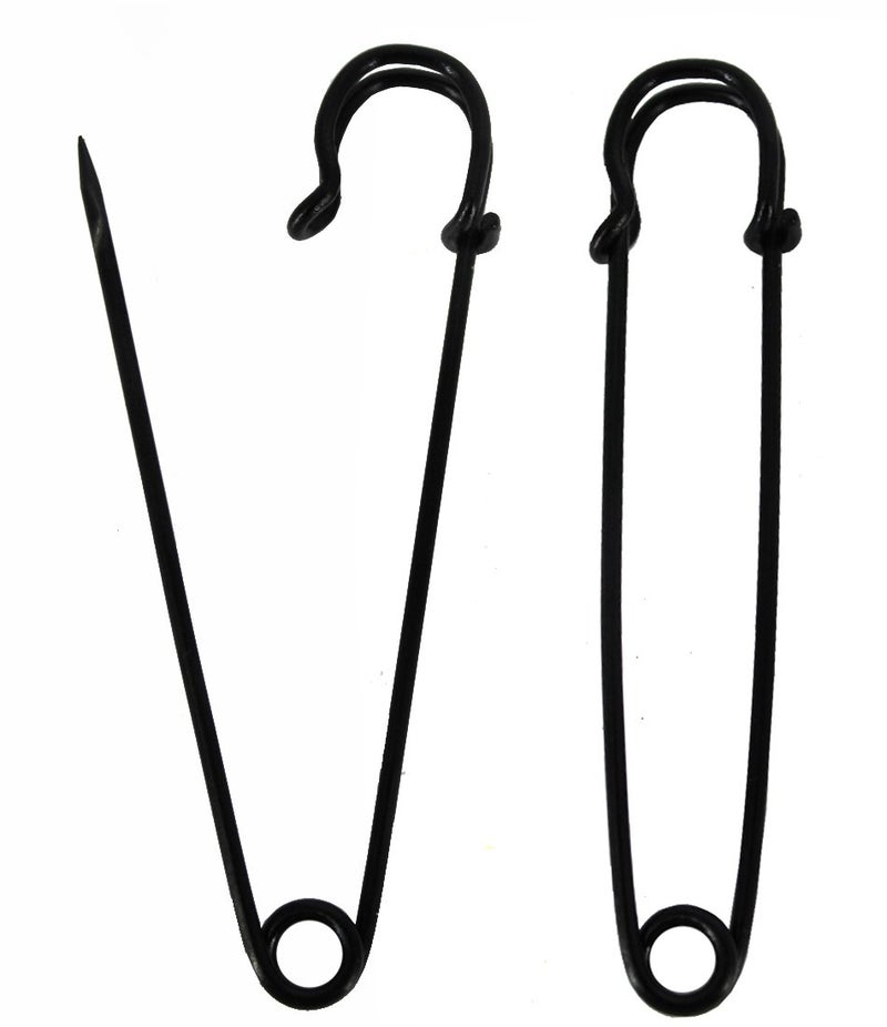 BESTCYC 10pcs Black Safety Pins Extra Large 10.1cm x 22mm Heavy Duty Stainless Steel Safety Pins for Blankets, Skirts, Kilts, Knitted Fabric,Crafts - Image 2