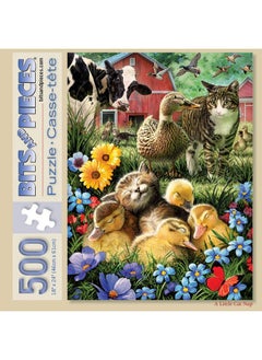 Bits and Pieces Value Set Of Two (2) 500 Piece Jigsaw Puzzles For Adults Cat Nap Puppy Swimming Each Puzzle Measures 18" X 24" 500 Pc Jigsaws By Artist Larry Jones  - Image 5