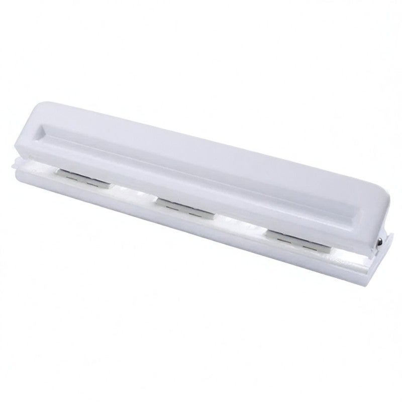 Hole Puncher: White All-Metal 9-Hole Punch - 8-Sheet Capacity With Scrap Collector & Non-Slip Base for Loose-Leaf Notebooks Planners Diaries - Image 1