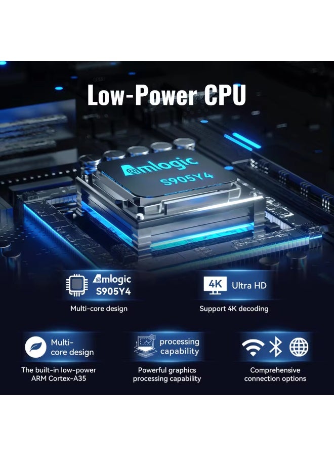 دي كلر جهاز Dcolor GD1 الذكي بتقنية 4K، معتمد من جوجل ونتفليكس، يعمل بنظام أندرويد، مزود بمعالج Amlogic S905Y4، وذاكرة 2 جيجابايت + 16 جيجابايت، ويدعم شبكة واي فاي ثنائية النطاق 2.4 جيجاهرتز/5 جيجاهرتز. - Image 3